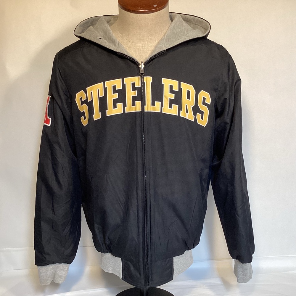 G-III Reversible Pittsburgh Steelers Hooded Jacket men’ size Small
